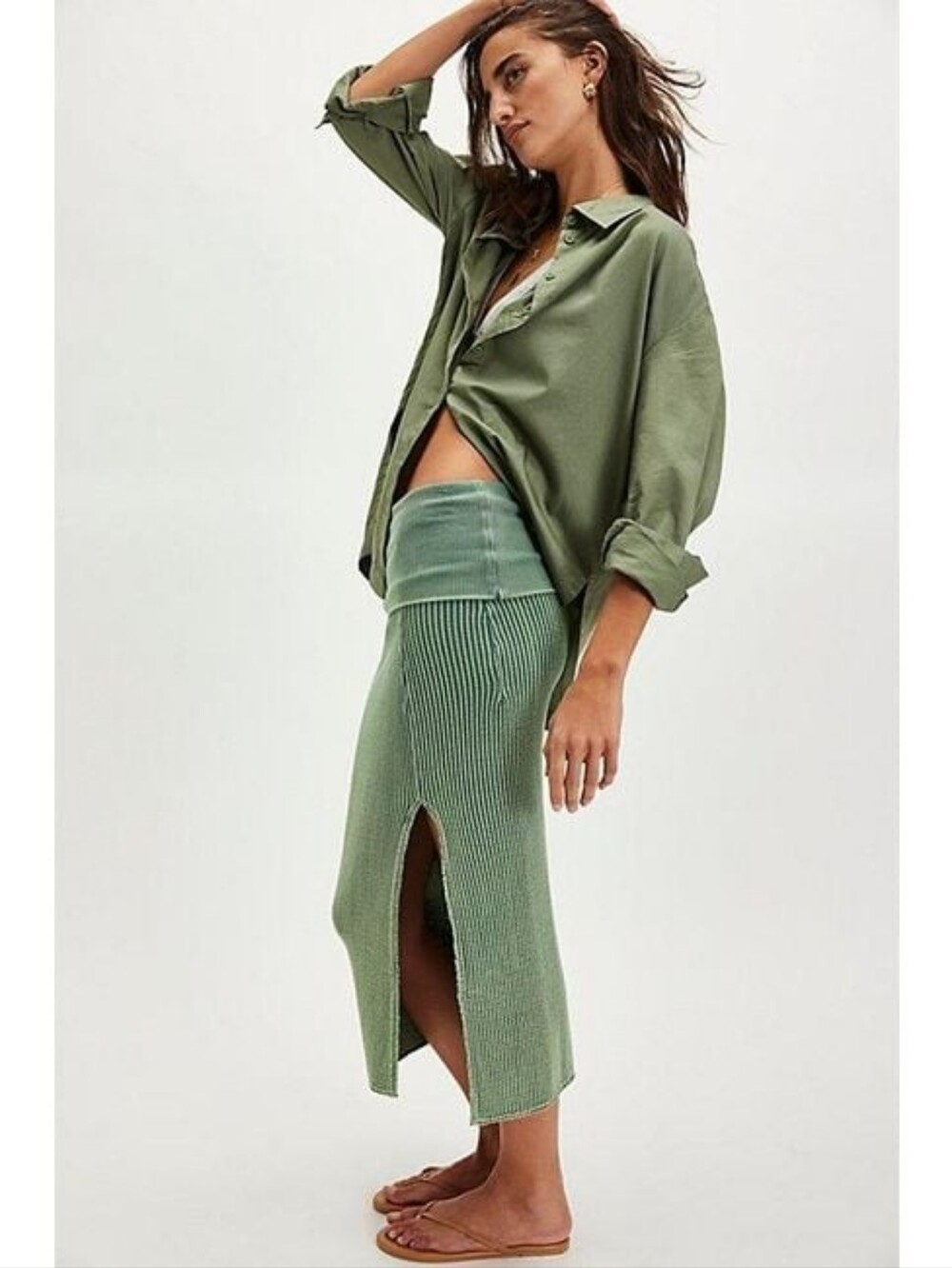 Free People One Pari Midi Skirt In Aquamarine